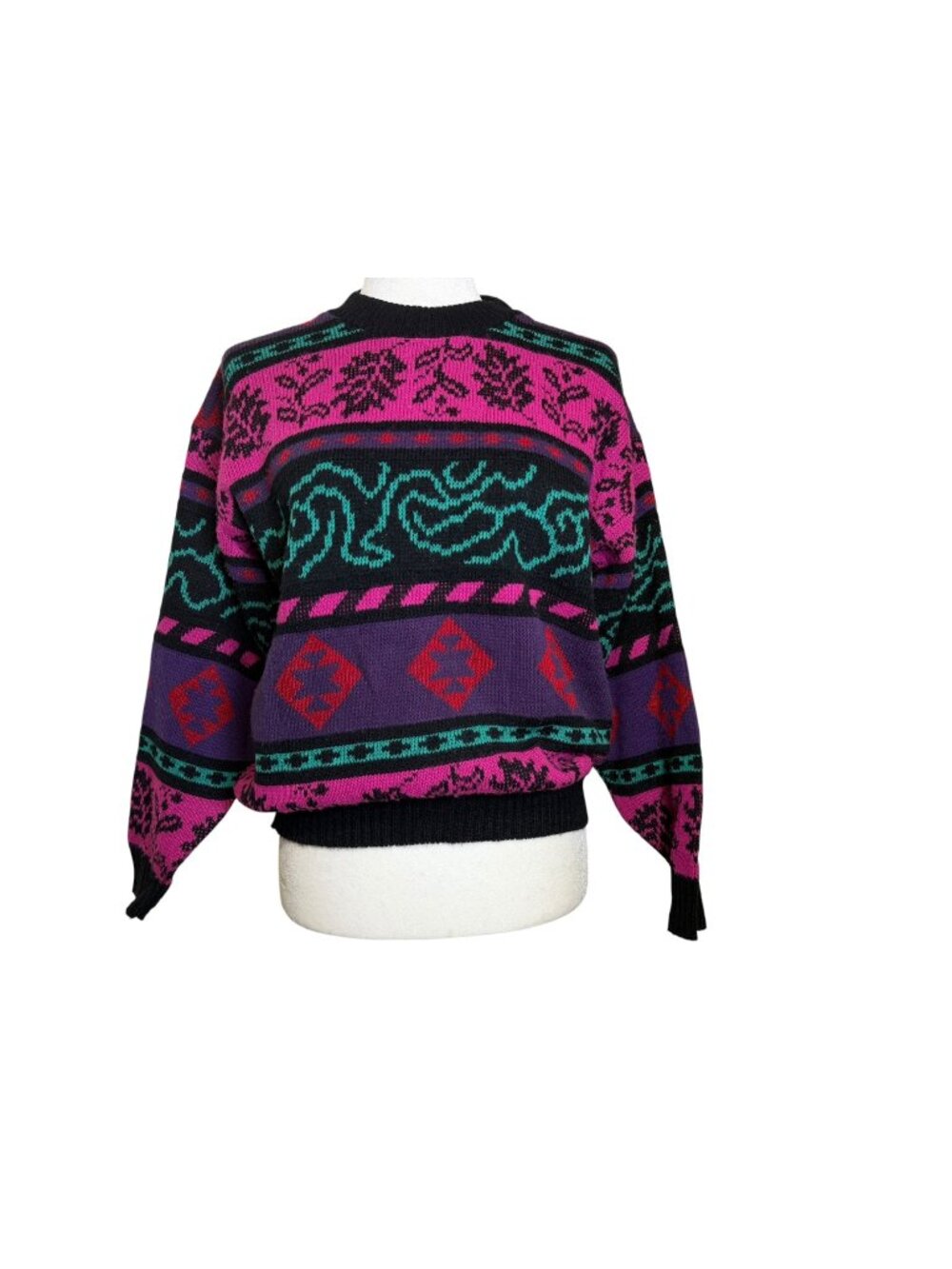 Vintage Cabin Creek Geometric Multicolor Knit  Sweater - Oversized - Size Small